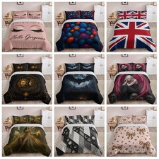 Bow Tie Hearts Stars Princess Bat Indian Moon Sun Flag Eyelashes Duvet Cover Set