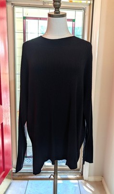 New Wynne Layers Pullover Sweater Size XL Solid Black Ribbed Long Sleeve