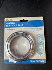 PLUMB WORKS UNIVERSAL DECORATIVE TUB SPOUT TRIM RING, CHROME FINISH (679-0316)