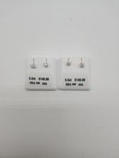 4mm 925 sterling silver earrings men stud, Mossiniate Stone Screw Back.