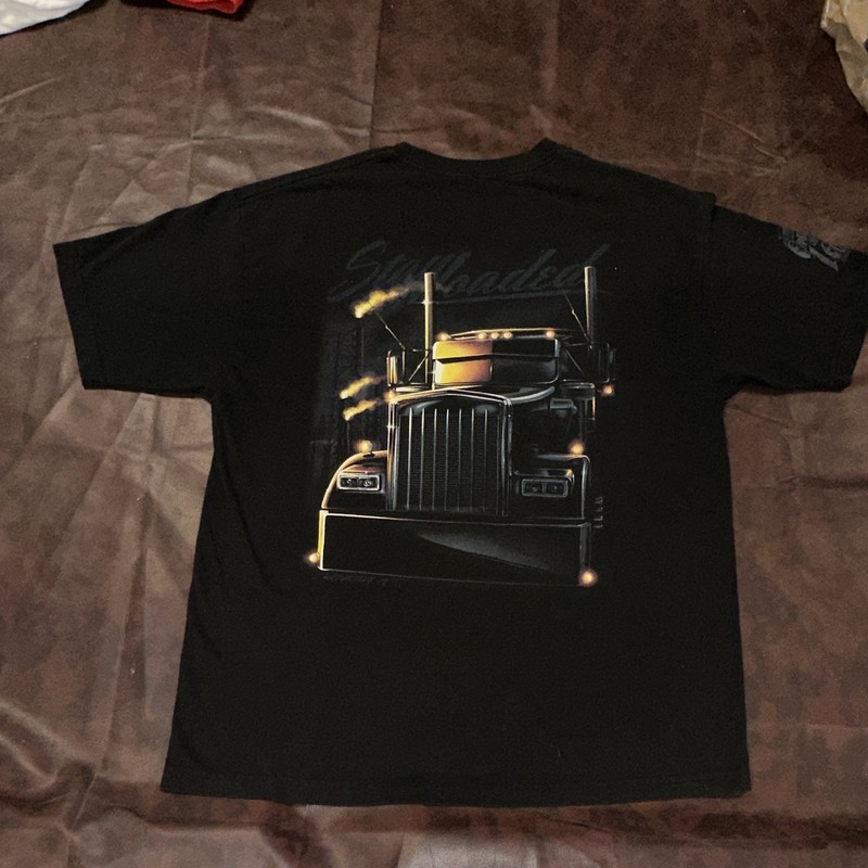Men's Black Graphic Print Crew Neck Short Sleeve T-Shirt, Size XL Regular Fit