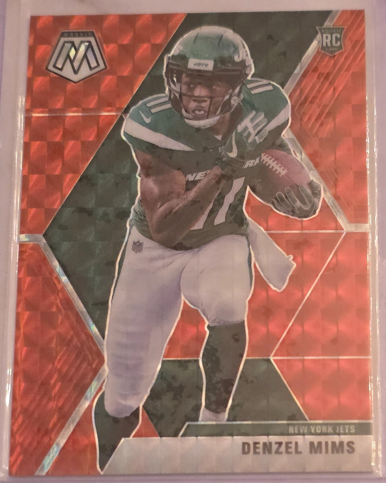 DENZEL MIMS 2020 Panini Mosaic Red Choice Fusion /80 RC #225 Rookie NY Jets