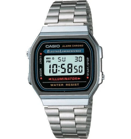 Men's Watch Classic Digital Dial Stainless Steel Bracelet A158W-1 A168W-CASIO