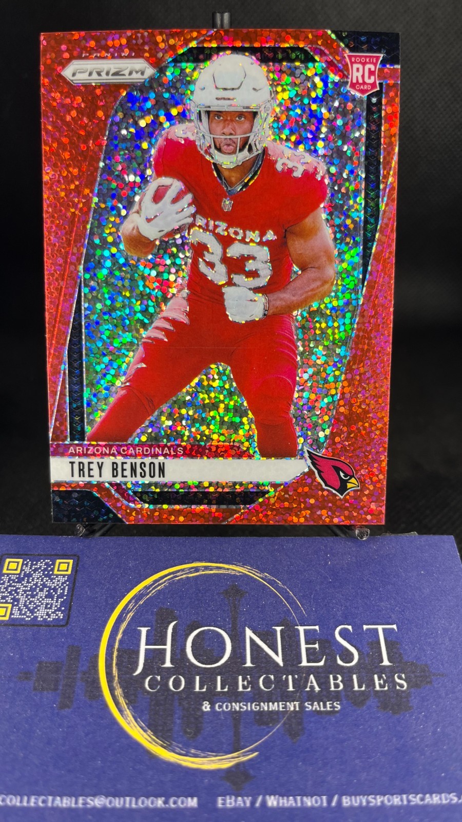 Trey Benson (RC) - 2024 Panini Prizm Red Sparkle Prizm Rookie #392