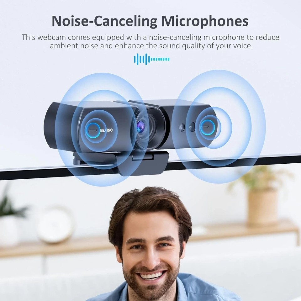 NexiGo HelloCam, 1080P Webcam w/Windows Hello, True Privacy, Automatic ...