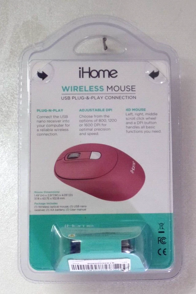 New iHome Wireless Mouse for Mac & PC Windows New - Image 2 of 2