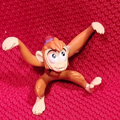 2'' ABU monkey chimp Disney aladdin 1992 mattel Action Figure Toy cake topper VTG