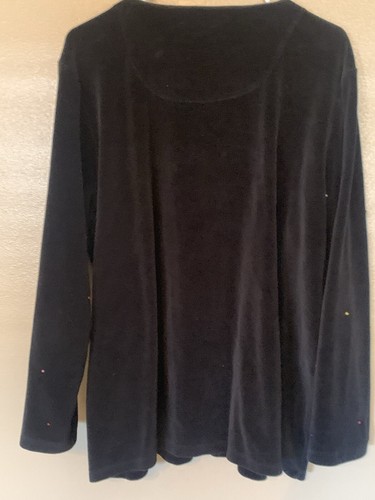 Michael Simon Velvet Sequin Christmas Tree Cardigan Size 2X - Picture 4 of 5