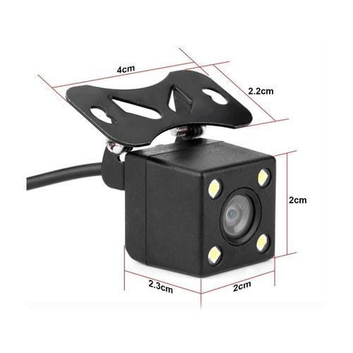 TELECAMERA RETROMARCIA RETROCAMERA CON STAFFA AUTO CAMPER SUV FILO COLORI 4 LED - 第 1/10 張圖片