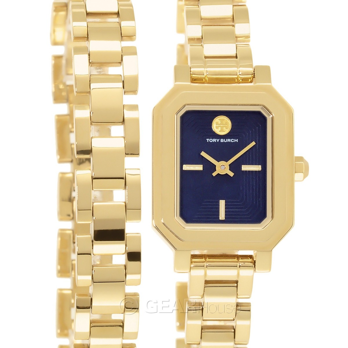 TORY BURCH ゴールド 時計 TORY BURCH Robinson Womens Double Wrap Watch, Blue Dial