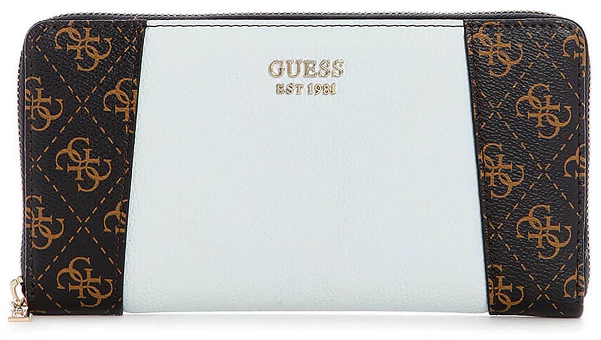 Guess Naya 4G Logo Zipped Coin Pocket Bag In Brown UK
