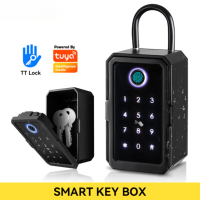 Key Safe Fingerprint Bluetooth Wifi Digital Key Box App Remote Access Wall Mount