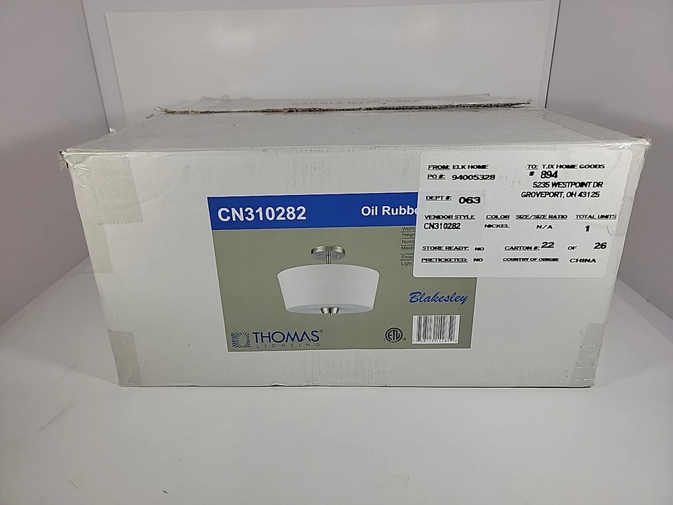 Thomas Blakesley 15" Wide 11" Tall 3-Light - Brushed Nickel New Opened Box - Image 3 of 4