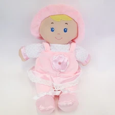 Kids Preferred Baby Doll Plush Rattle Pink Satin Trim Shoes Rose 2013 13 inch