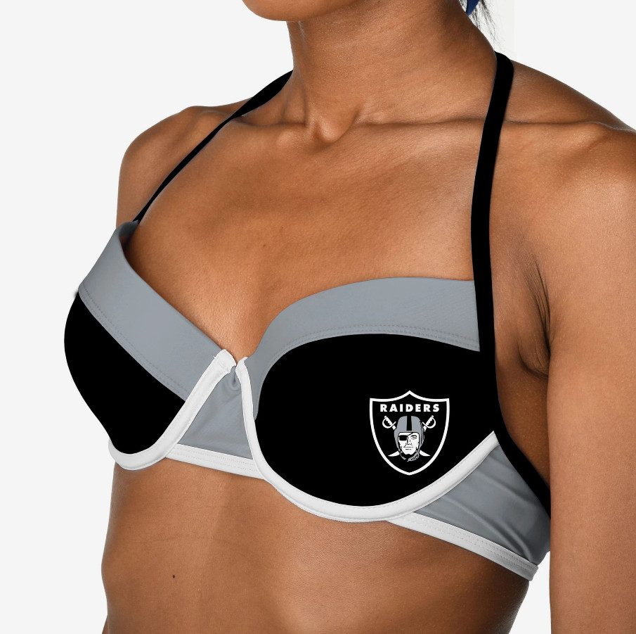 Топ-бикини с логотипом женской команды NFL Oakland Raiders с логотипом Forever Collectibles