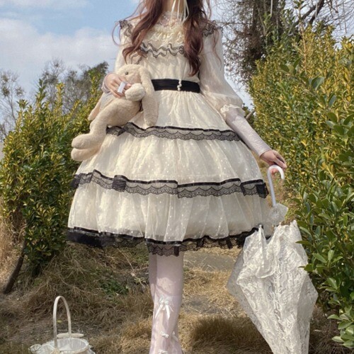 Japanese Kawaii LolitaDress Women Victorian Vintage Elegant Princess