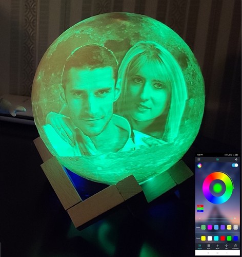 3D Moon Lamp Custom Night Light Moonlight Personalised Galaxy Bluetooth Montion - Picture 3 of 18