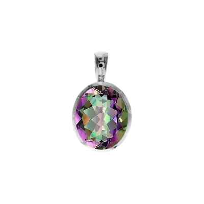 Kali Oval Mystic Topas Anhänger 925 Sterling Silber, Alle Kettenlängen