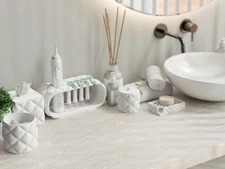 Luxury Quilted Bathroom Organizer Set