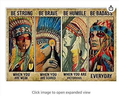 American Native Tin Sign adds a touch of Vintage Charm to your Home or Garden