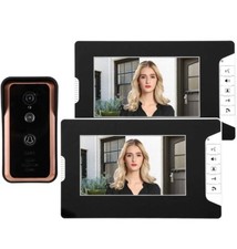 Video Door Phone Intercom Security System RGB 2 Cameras 7"in Wide Angle 92 