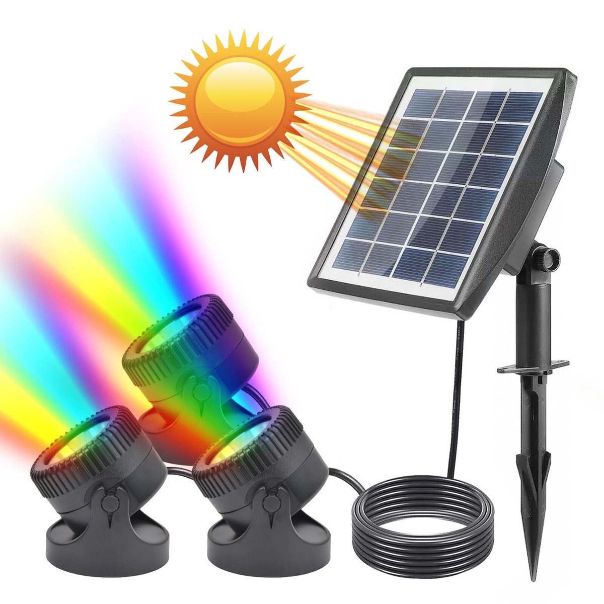 Submersible Solar Led Rgb Pond Spot Lights Underwater Pool