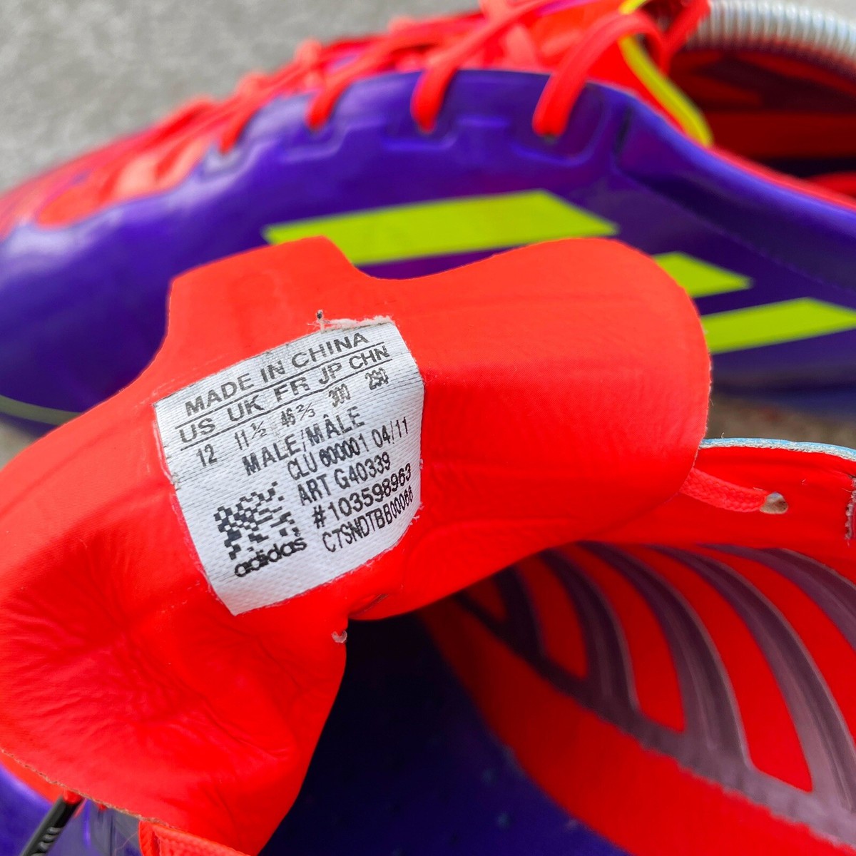 adizeroF50HG 27cm レア品 ADIDAS F50 ADIZERO FG SYN * G40339 * 12 US * PURPLE * SOCCER