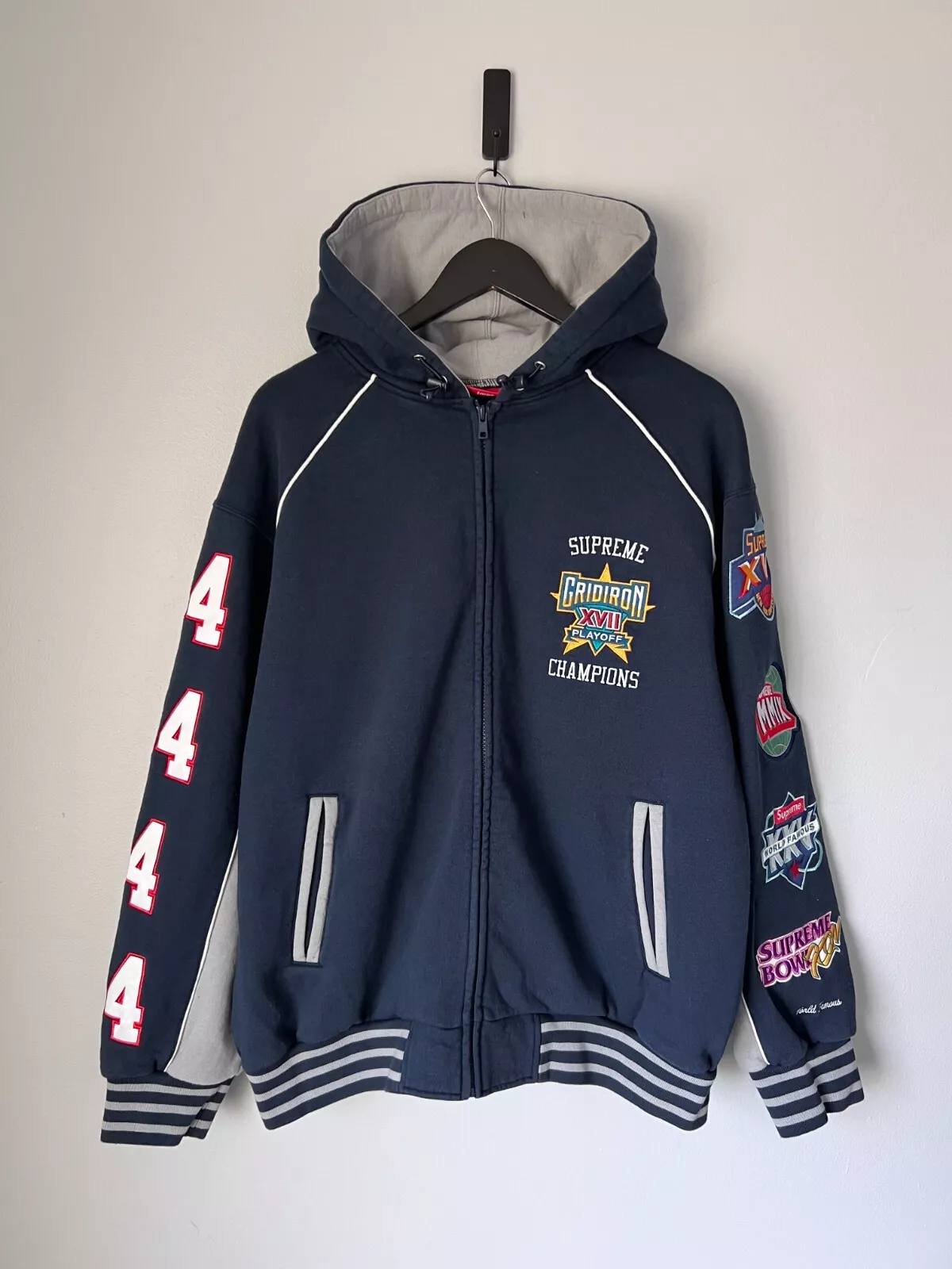Sweat à capuche zippé Supreme Playoffs   Taille L   Marine   NEUF