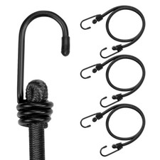 WORKPRO 24" Bungee Cord Strap 4-PACK Heavy Duty Tarp Bungie Elastic Tie Down Set