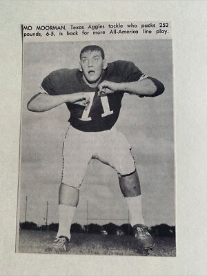 Mo Moorman Texas A&M Aggies 1967 S&S Football Pictorial CO Panel