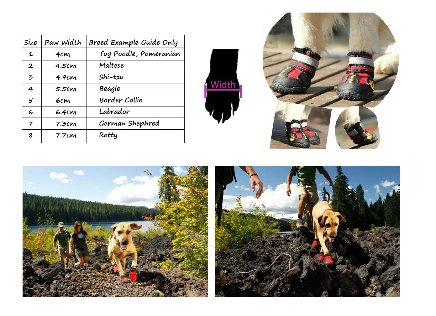 POMPREECE Pet Dog Cat Puppy Cat Shoes Boots Waterproof AntiSlip Paw