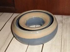 Tumbleweed Pottery Circle Vase Blue Glazed Centerpiece Floral