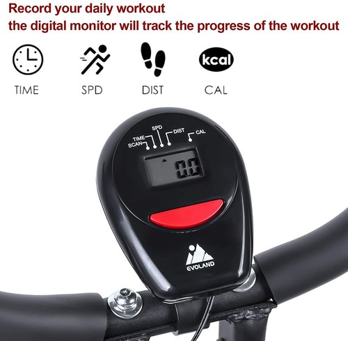 Folding Magnetic Exercise Bike Indoor Fitness Trainer Height Adjustable Bicycle - Picture 3 of 56