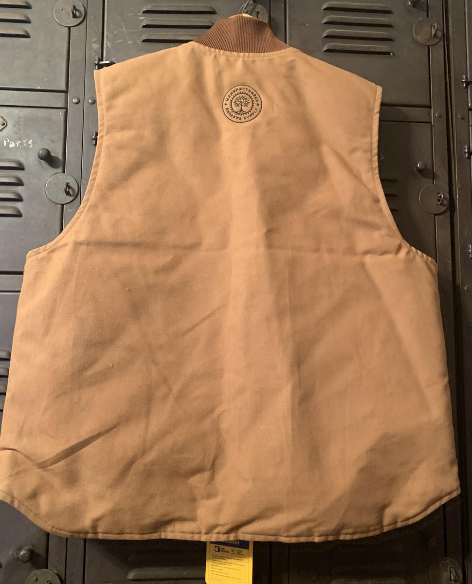 Carhartt Firm Duck Insulated Rib Collar Vest Brown Men's Sz XL