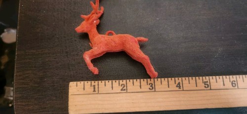 Adornos navideños vintage flocados ciervo reno Santa decoración navideña - Imagen 14 de 15