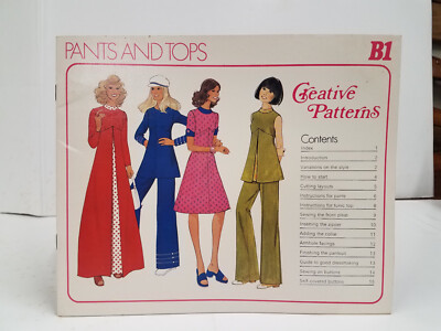 B1 CREATIVE PATTERNS 1975 LADIES CLASSIC PANTS & TOPS PATTERN 10-18 FF