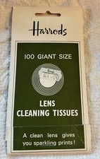 Vintage Harrods London Camera Lens Cleaning Tissues. Giant Size