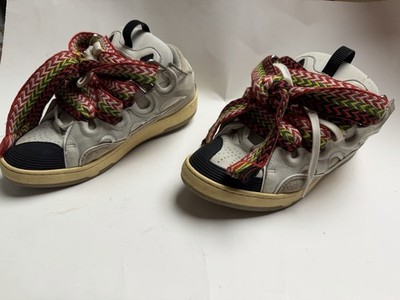 Lanvin Curb Sneakers White Multicolor Men s US 8.5 EU 41 Oversized Laces
