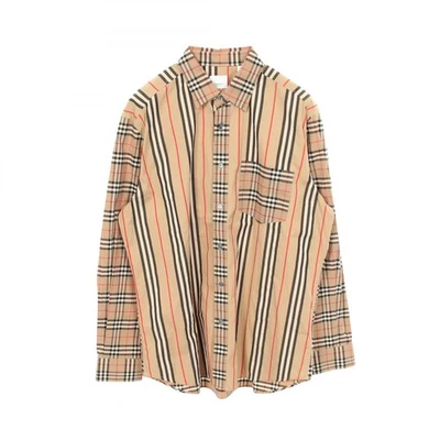 Chemise à carreaux vintage BURBERRY coton beige noir rouge #XL homme d'occasion - Photo 1/4