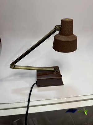 Tensor Desk Lamp Vintage MCM Articulating Arm Brown Brass 2 Settings WORKS 