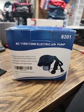 New Portable Electric Air Pump W/ Valve Nozzles #8201 AC 110V/130W 60HZ 0.58Psi