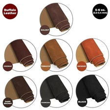 ELW Buffalo Leather Hide 5-6 oz (2-2.4mm) Pre-Cut Thin Craft Leather Sheet