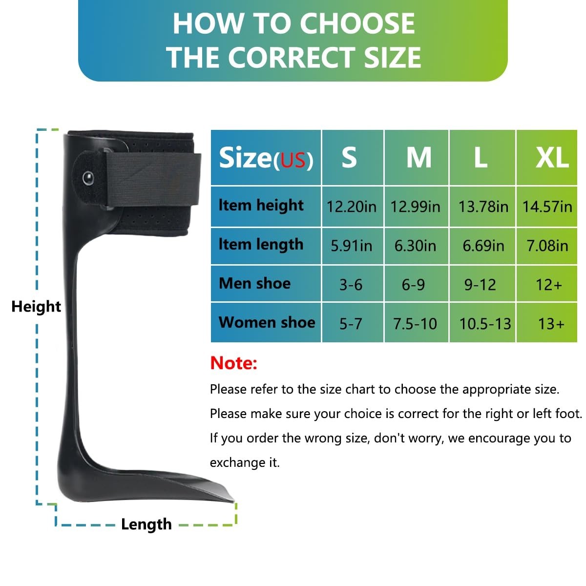 Foot Drop Brace to Improve Gait,Adjustable AFO Ankle Support for Men and Women