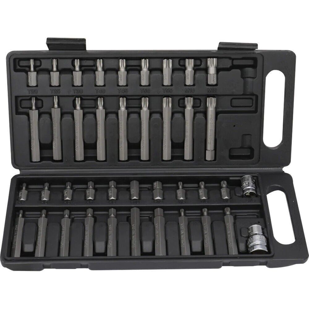 KIT SET INSERTI CHIAVI 40 PZ BUSSOLE CHIAVI TORX HEX 1/2" 3/8" PROFESSIONALE
