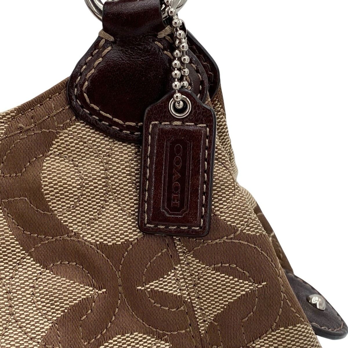 Coach Gramercy Op Art Signature Sufflette Bag 42949 Khaki/Brown