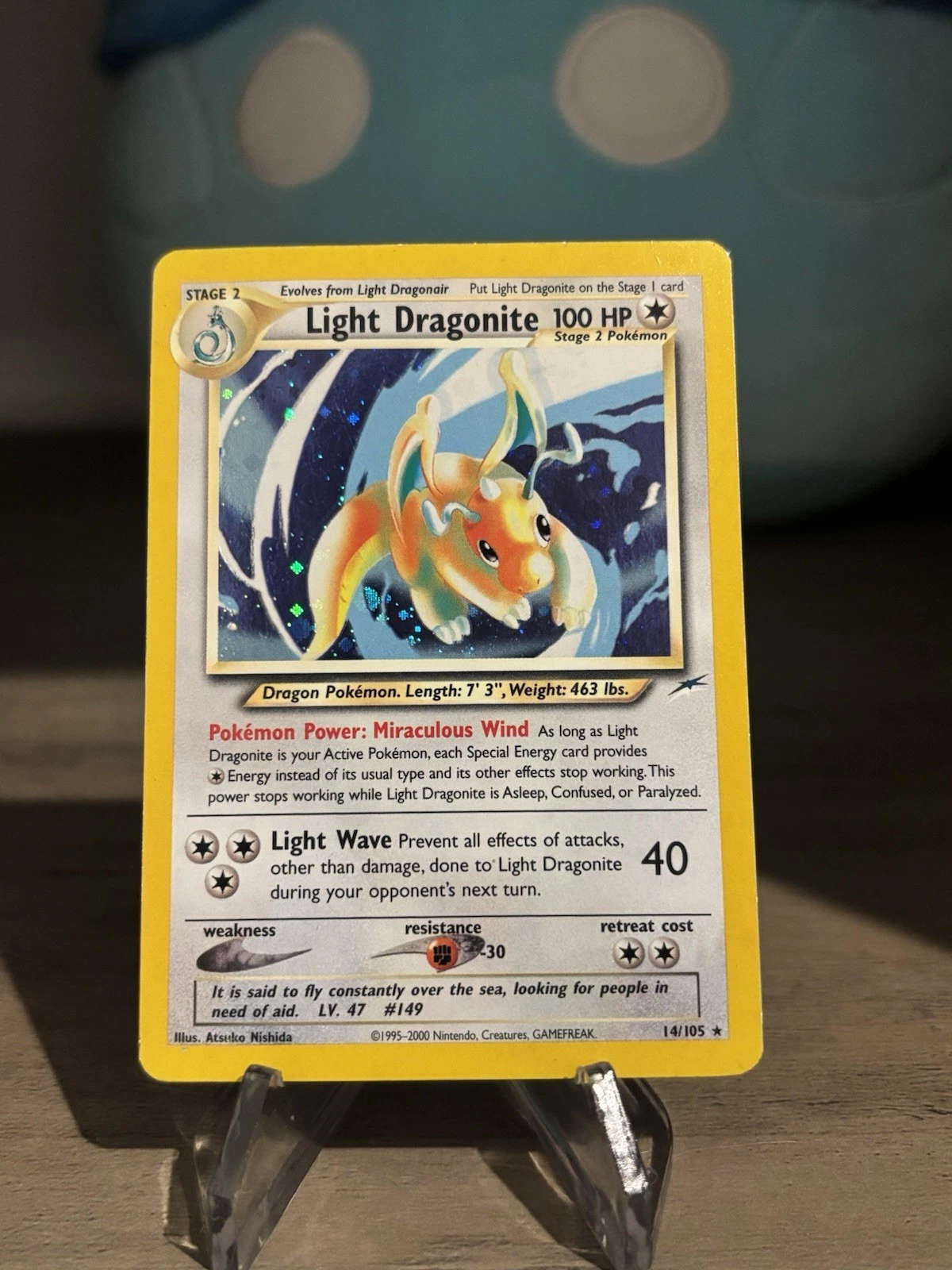 Pokémon TCG Light Dragonite Neo Destiny Holo Card 14/105 Unlimited Rare LP/MP