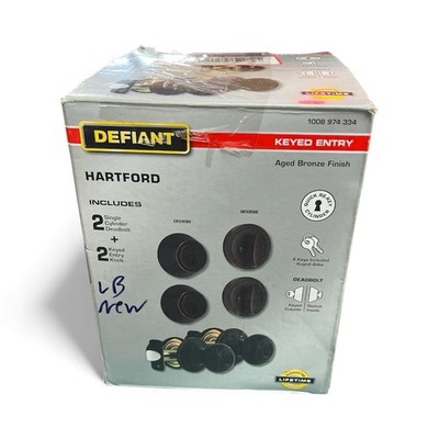 Defiant 32BGX7D1BD Hartford Aged Bronze Single Cylinder Keyed Entry Project Pack