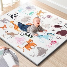 Premium Foam Baby Play Mat 50" x 50"   Removable  Machine Washable Cover, Ex...
