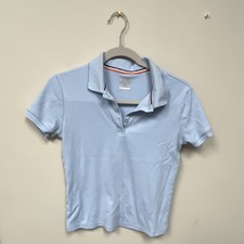 French Toast Boys XL 14/16 Light Blue Solid Short Sleeve Collared Button Polo