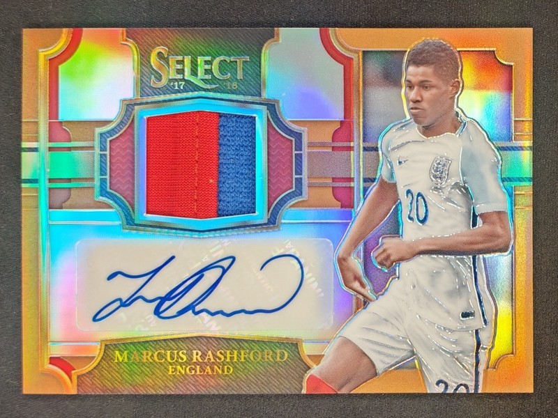 2017-18 Panini Select COPPER Marcus Rashford Match-Worn Patch Autograph 37/49!!